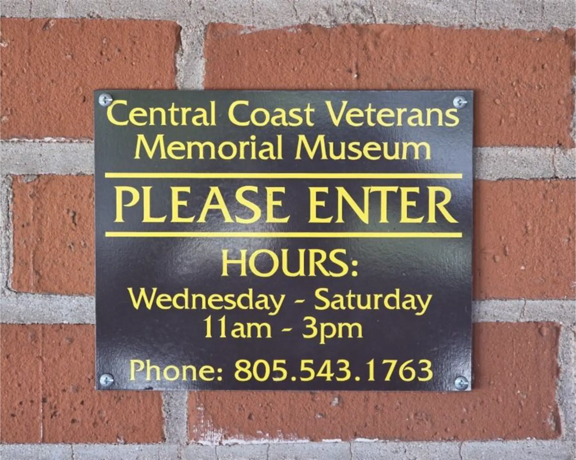 New hours 2026 Central Coast Veterans Memorial Museum
